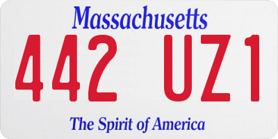 MA license plate 442UZ1