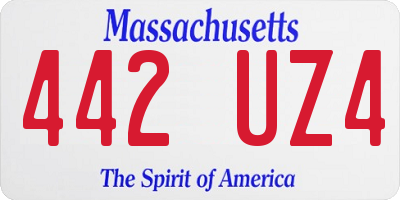 MA license plate 442UZ4