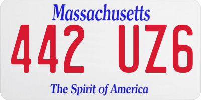 MA license plate 442UZ6
