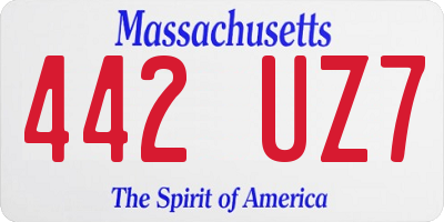 MA license plate 442UZ7