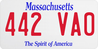 MA license plate 442VA0