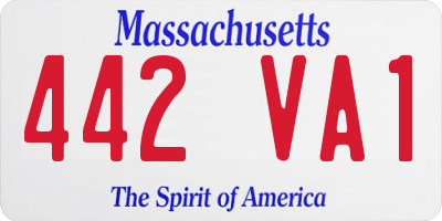 MA license plate 442VA1