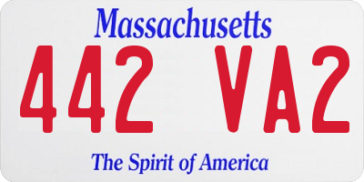 MA license plate 442VA2