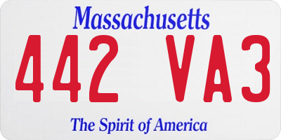 MA license plate 442VA3