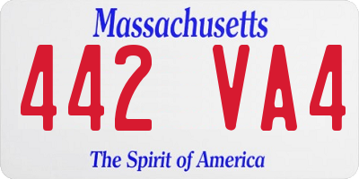 MA license plate 442VA4