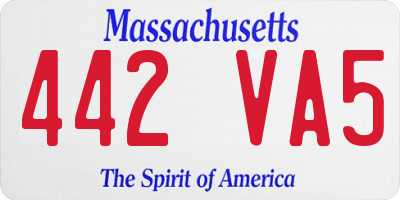 MA license plate 442VA5