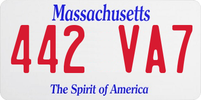 MA license plate 442VA7