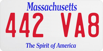 MA license plate 442VA8