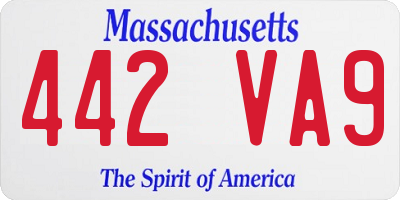 MA license plate 442VA9
