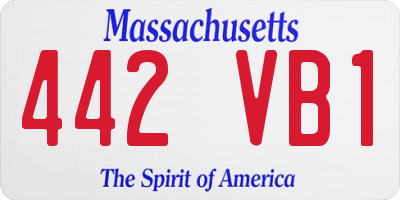 MA license plate 442VB1