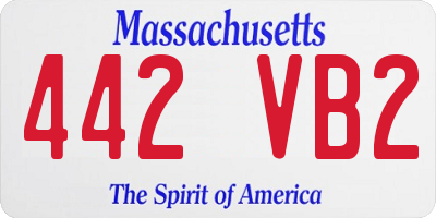 MA license plate 442VB2