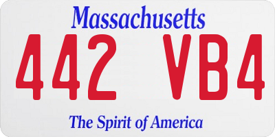 MA license plate 442VB4
