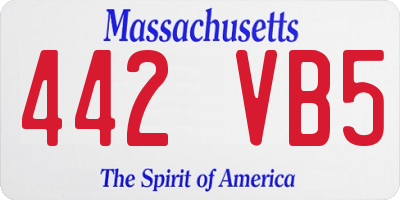 MA license plate 442VB5