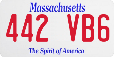 MA license plate 442VB6