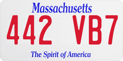 MA license plate 442VB7