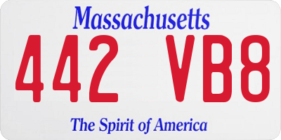 MA license plate 442VB8