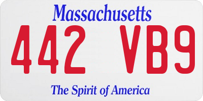 MA license plate 442VB9