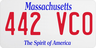 MA license plate 442VC0