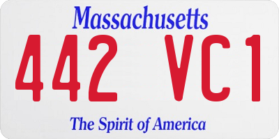 MA license plate 442VC1
