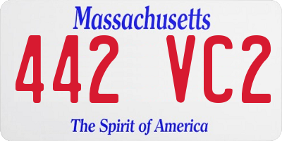 MA license plate 442VC2