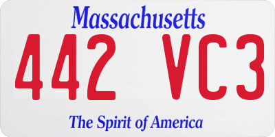 MA license plate 442VC3