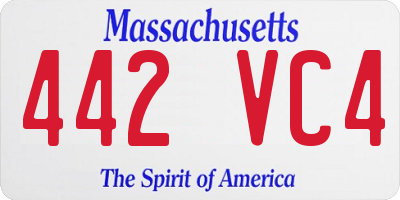 MA license plate 442VC4