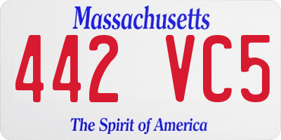 MA license plate 442VC5