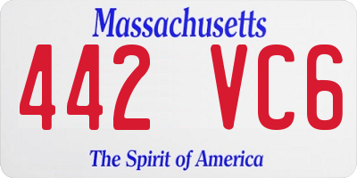 MA license plate 442VC6