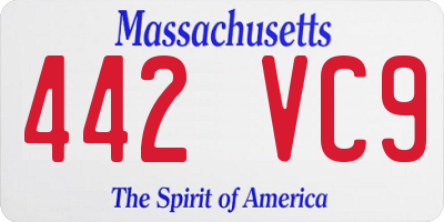 MA license plate 442VC9