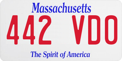 MA license plate 442VD0