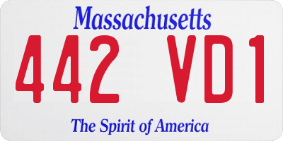 MA license plate 442VD1