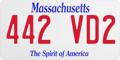 MA license plate 442VD2