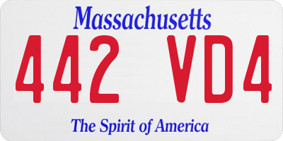 MA license plate 442VD4