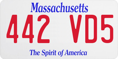 MA license plate 442VD5