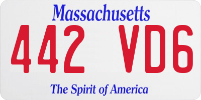 MA license plate 442VD6