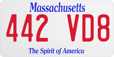 MA license plate 442VD8