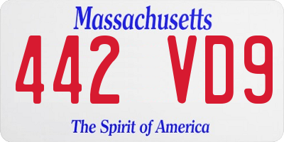 MA license plate 442VD9