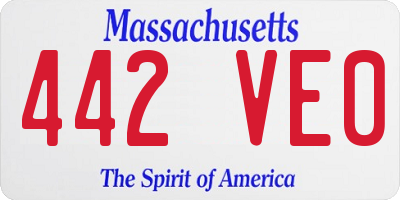MA license plate 442VE0