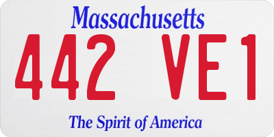 MA license plate 442VE1