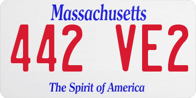 MA license plate 442VE2