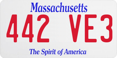MA license plate 442VE3