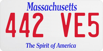 MA license plate 442VE5