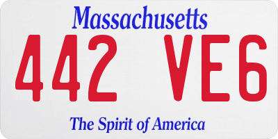 MA license plate 442VE6