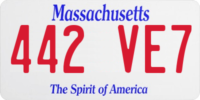 MA license plate 442VE7