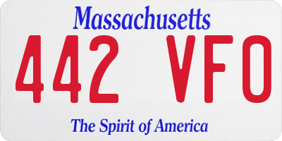 MA license plate 442VF0