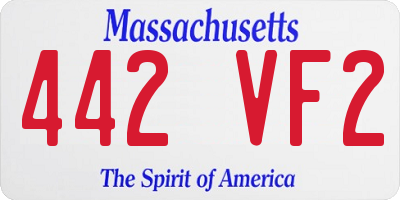 MA license plate 442VF2