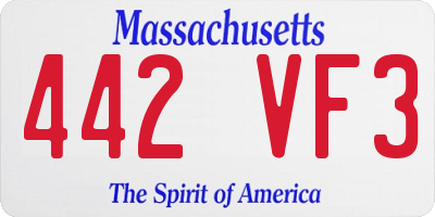 MA license plate 442VF3