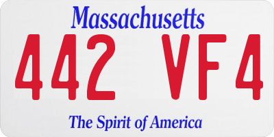 MA license plate 442VF4