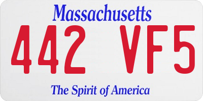 MA license plate 442VF5