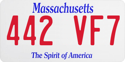 MA license plate 442VF7
